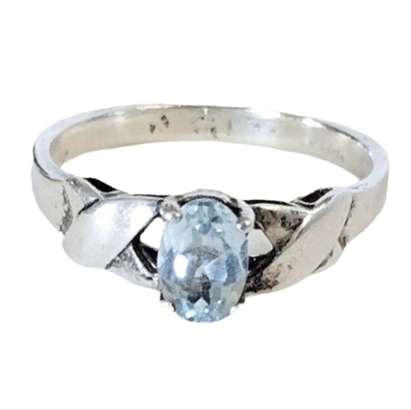 💎 Vintage Estate 925 Sterling Silver Genuine Blue Sapphire Solitaire Ring